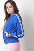 Double Stripe Sleeve Bomber Jacket