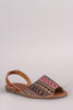 Aztec Print Slingback Flat Sandal