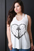 Anchor Heart Cut Out Sleeveless Top