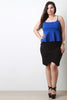 Boat Neck Spaghetti Peplum Crop Top