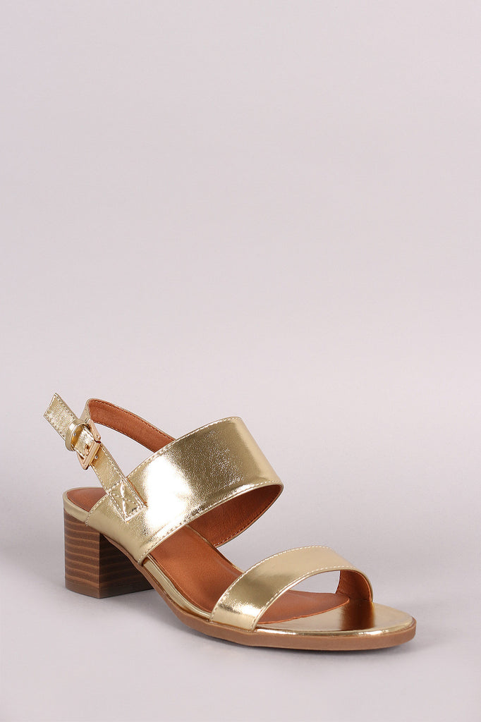 Double Band Slingback Chunky Heel