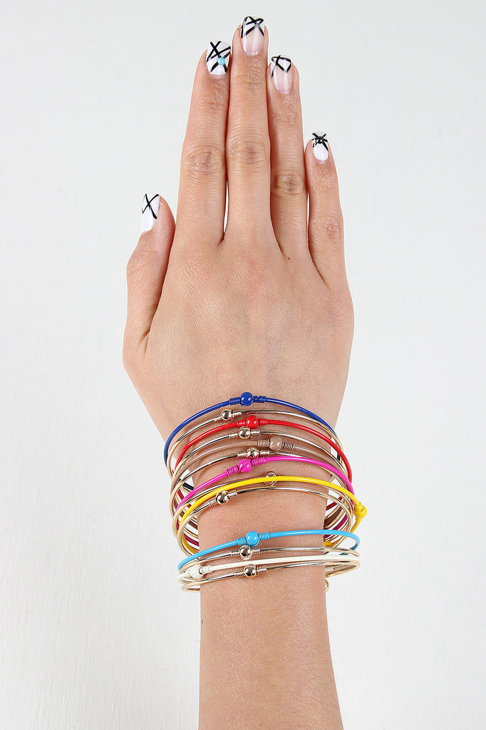 Stacked Multi Wire Cuff Bracelet