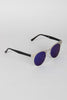 Semi-Rimless Metallic Round Sunglasses