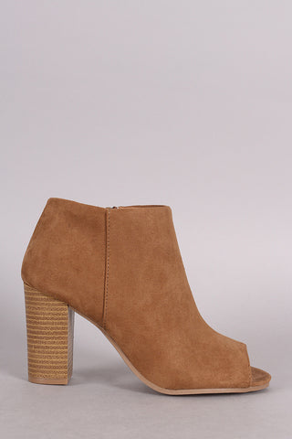 Qupid Peep Toe Ankle Booties