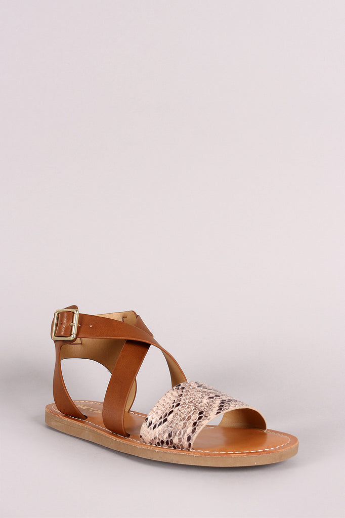 Soda Snake Crisscross Flat Sandal