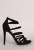 Anne Michelle Nubuck Strappy Ladder Up Stiletto Heel