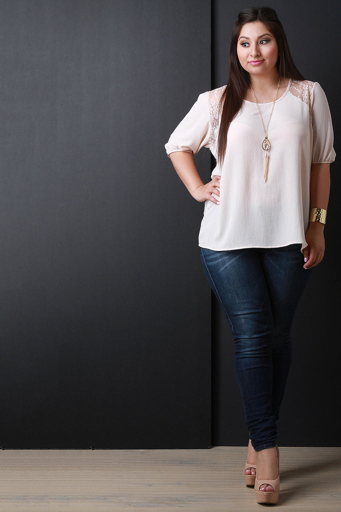 Lace Yoke Necklace Top