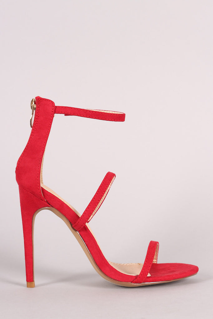 Liliana Suede Triple Straps Single Sole Heel