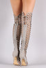 Back Lace-Up Geo Cutout Over-The-Knee Stiletto Boots