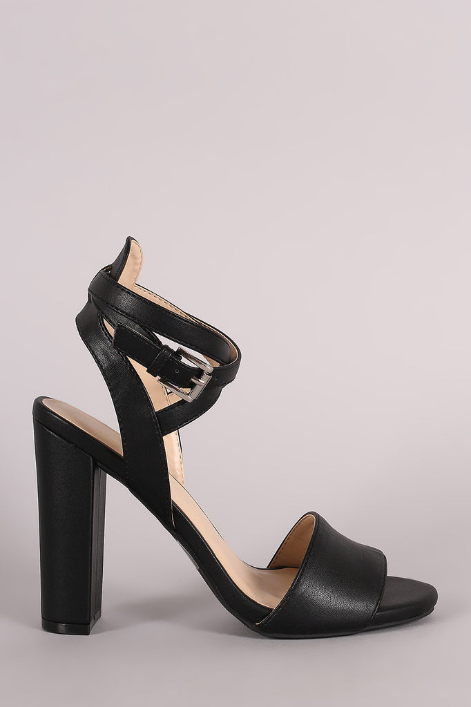 Wild Diva Lounge Crisscross Ankle Strap Chunky Heel