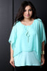 Chiffon Poncho Overlay Teardrop Necklace Top