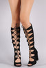 Perforated Scalloped Suede Lace-Up Boots