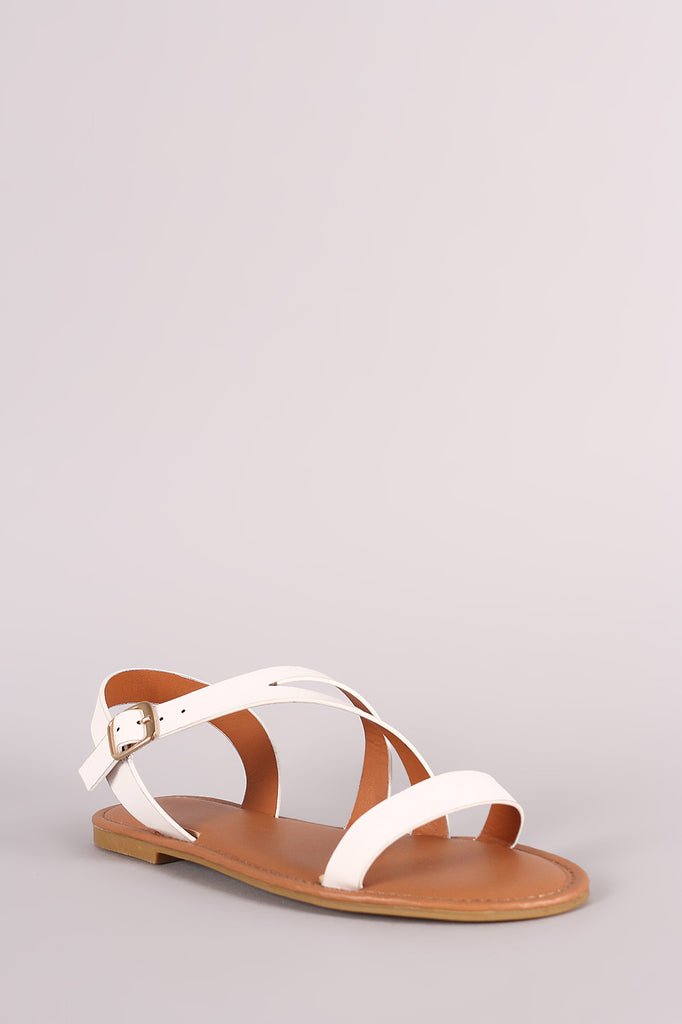 Bamboo Asymmetrical Strappy Flat Sandal