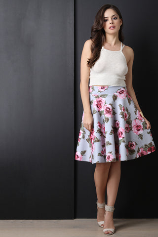 High waisted pencil skater clearance skirt