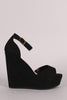 Bamboo Suede One Band Platform Wedge