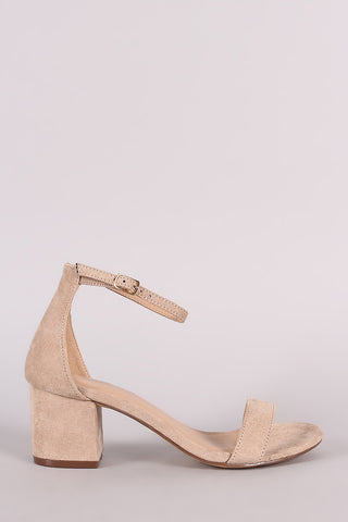 Single Band Open Toe Chunky Heel