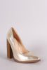 Liliana Metallic Pointy Toe Chunky Heeled Pump