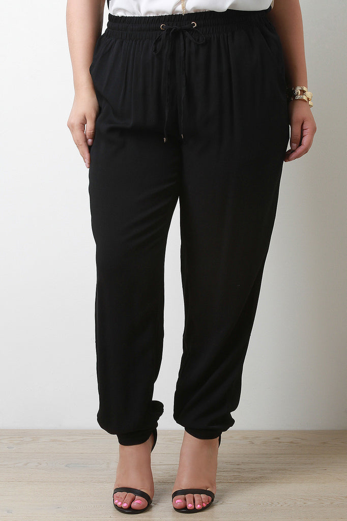 Zip Pocket Drawstring Baggy Jogger Pant