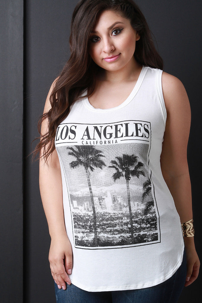 Los Angeles Graphic Print Thank Top