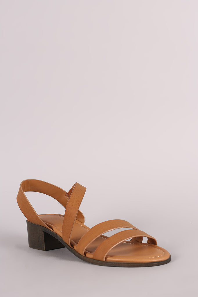 Bamboo Strappy Asymmetrical Block Heel Sandal