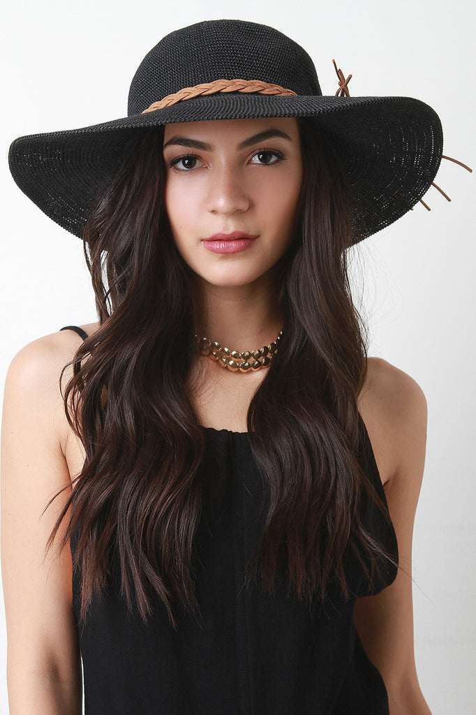 Braided Tie Straw Summer Hat