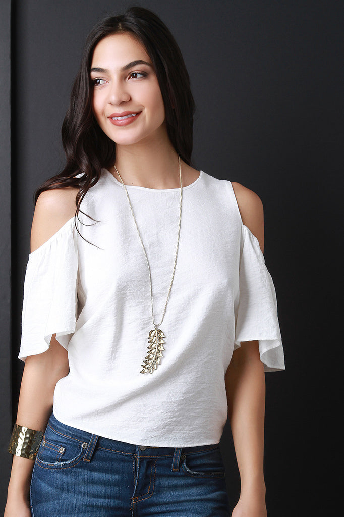 Cold Shoulder Open Tie Back Top