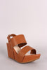 Bamboo Double Band Slingback Platform Wedge