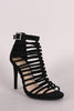 Anne Michelle Nubuck Strappy Buckled Stiletto Heel