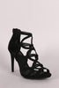 Anne Michelle Nubuck Strappy Caged Stiletto Heel