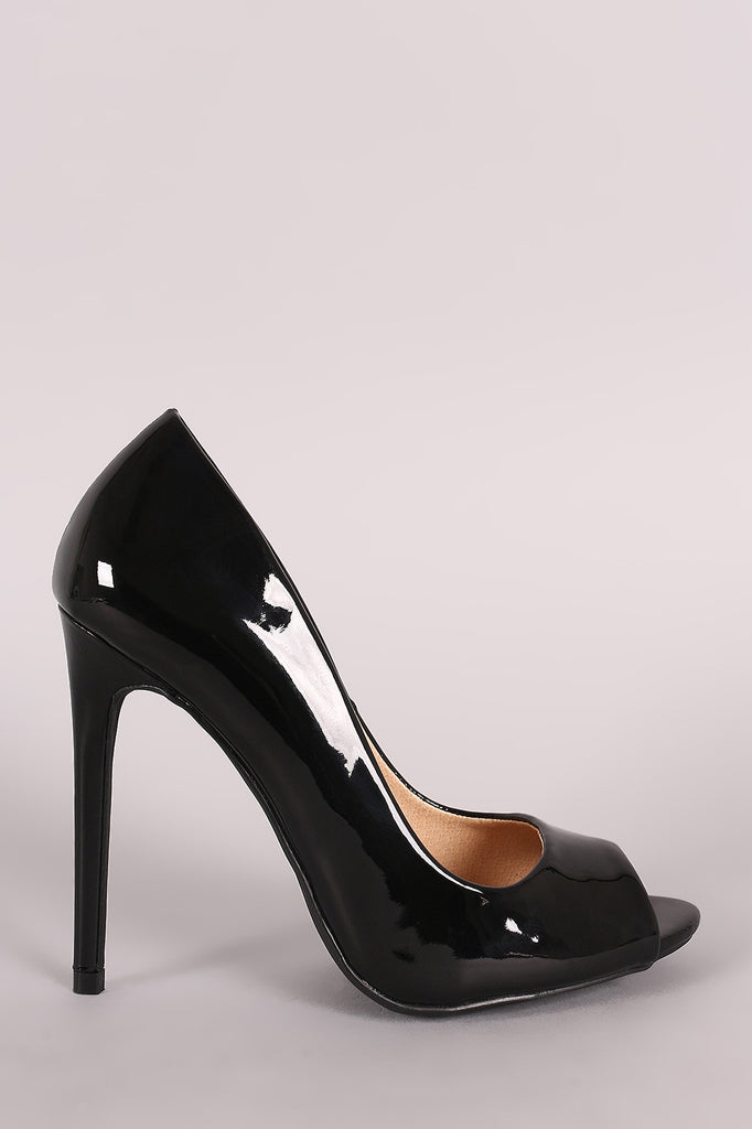 Liliana Glossy Peep Toe Stiletto Pump