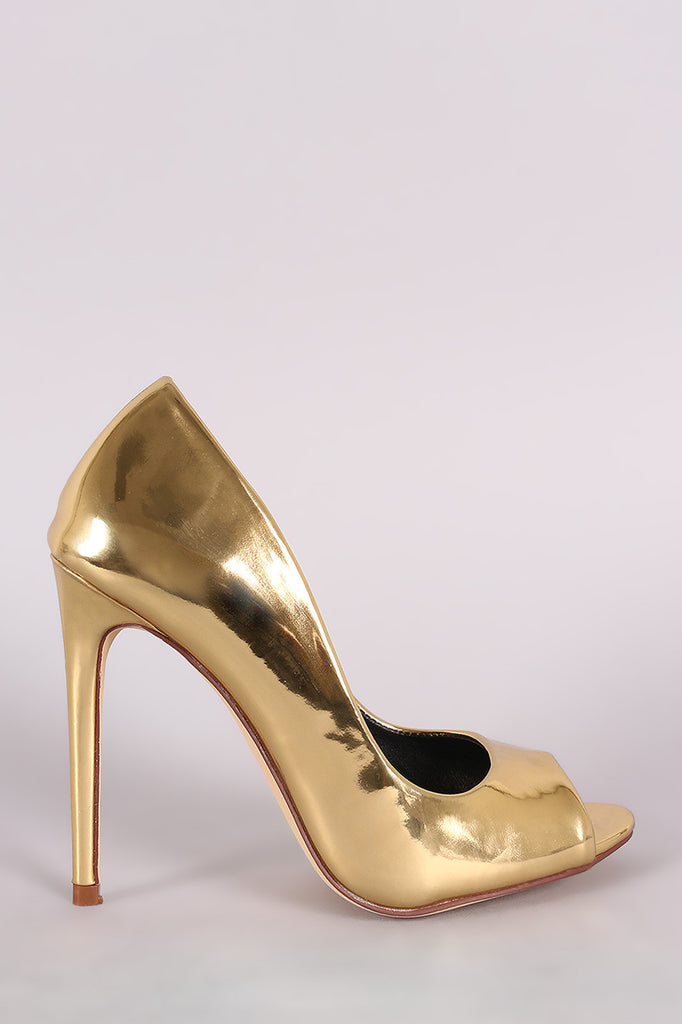 Liliana Glossy Peep Toe Stiletto Pump