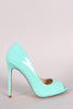 Liliana Glossy Peep Toe Stiletto Pump