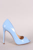 Liliana Glossy Peep Toe Stiletto Pump