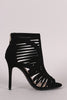 Anne Michelle Caged Cutout Peep Toe Stiletto Heel