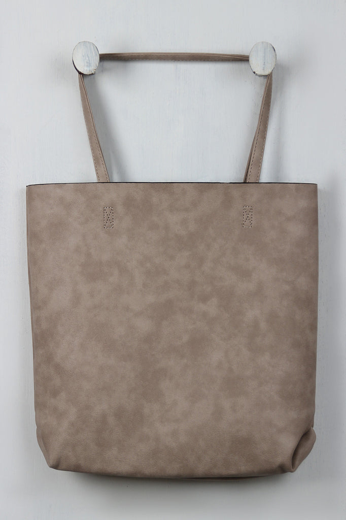 Vegan Leather Tote Bag Set