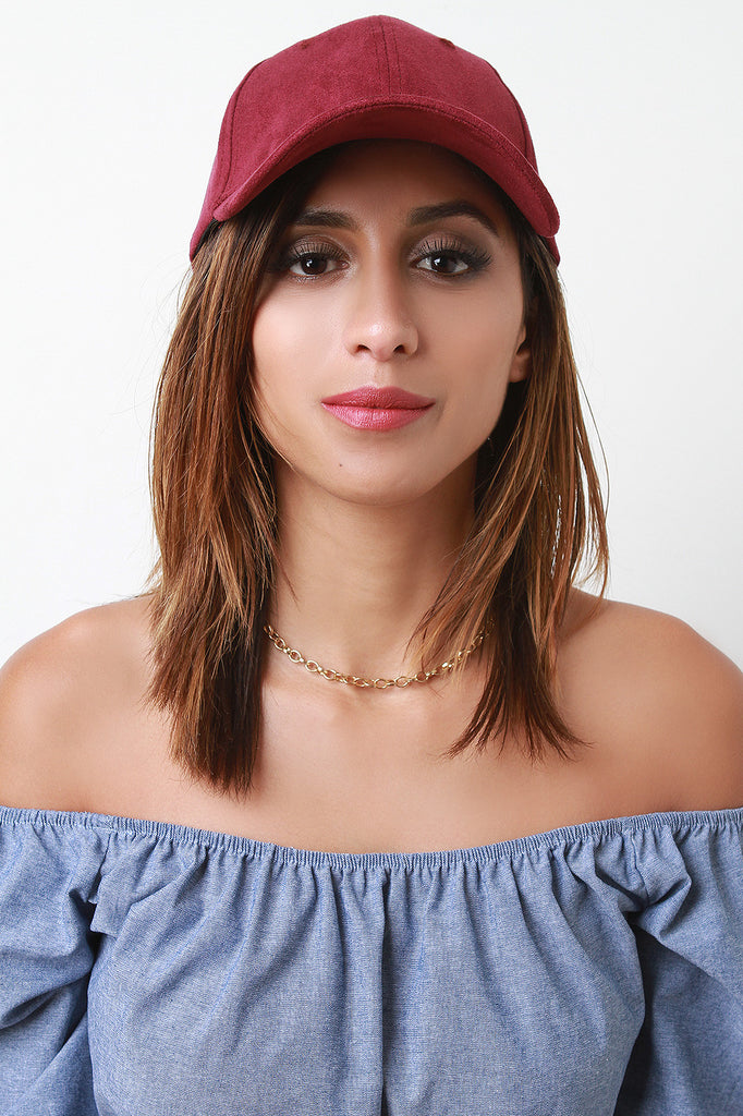 Vegan Suede Baseball Cap