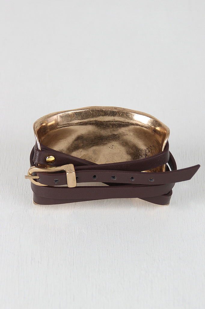 Vegan Leather Wrap Cuff Bracelet