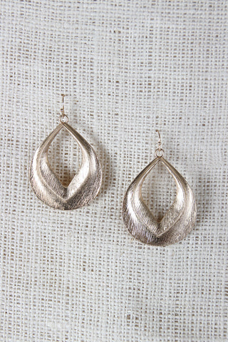 Textured Tear Drop Dangle Earings