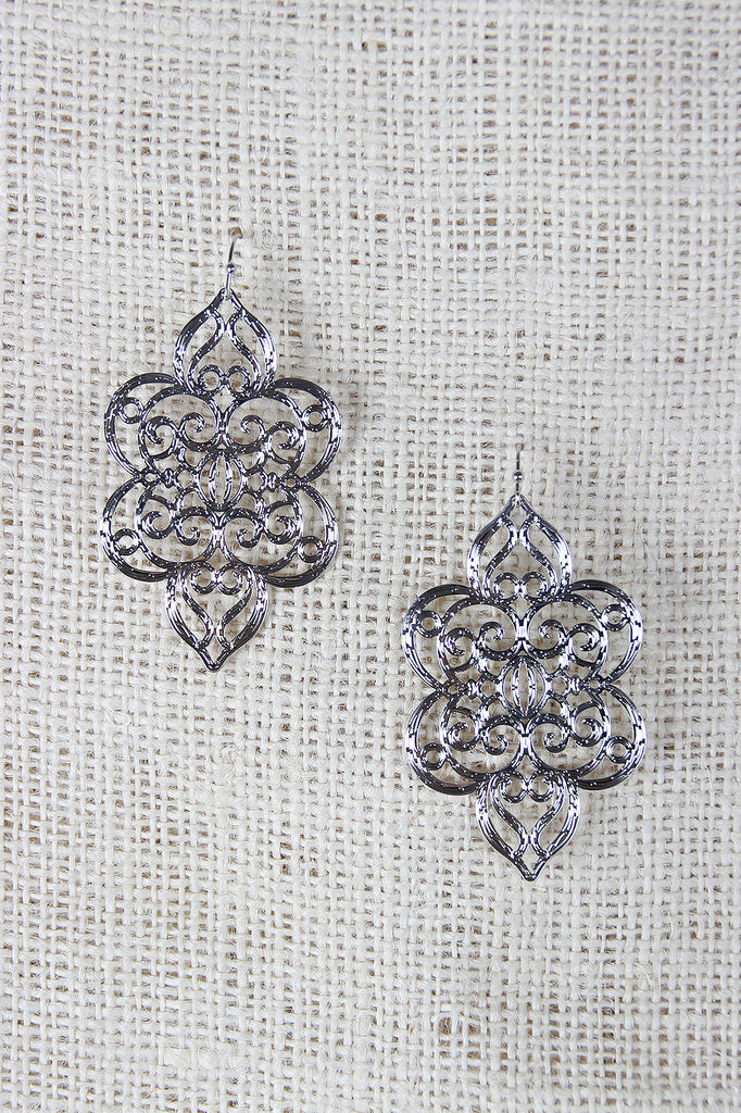 Filigree Laser Cut Dangle Earrings