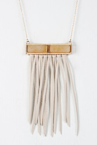 Double Layer Fringe Bar Necklace