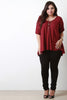 Cold Shoulder Button Accent Blouse Top