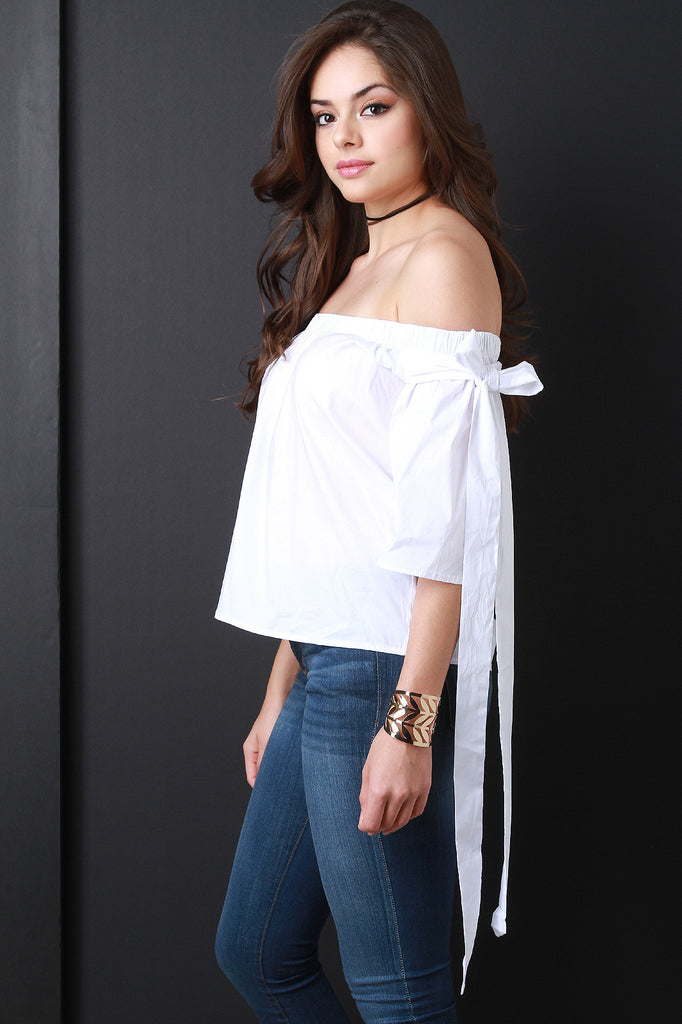 Off The Shoulder Bow Tie Top