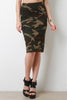 Sporty Camo Print Pencil Skirt