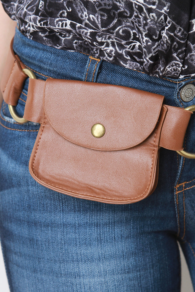 Simple Leather Pouch Belt