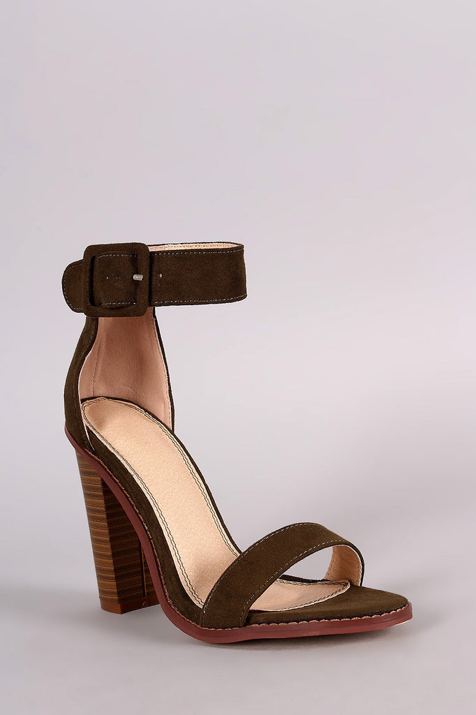 Liliana Suede Ankle Strap Chunky Heel