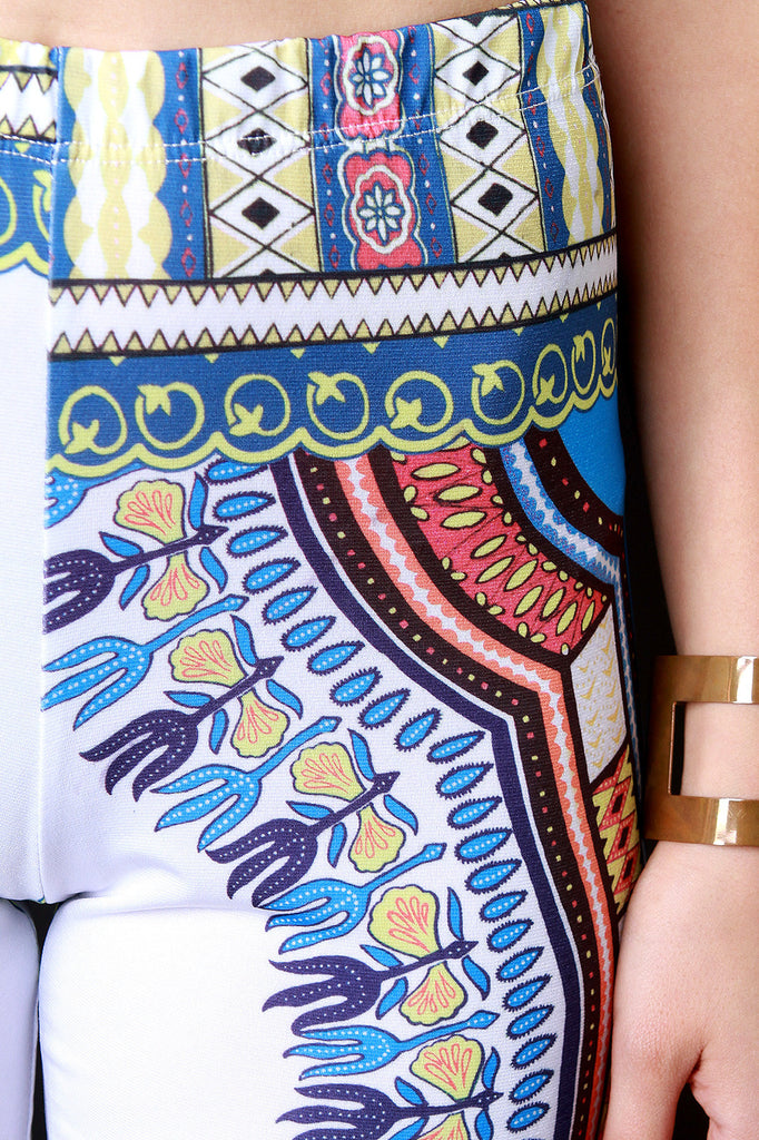 Native Tribal Print High Waisted Leggings