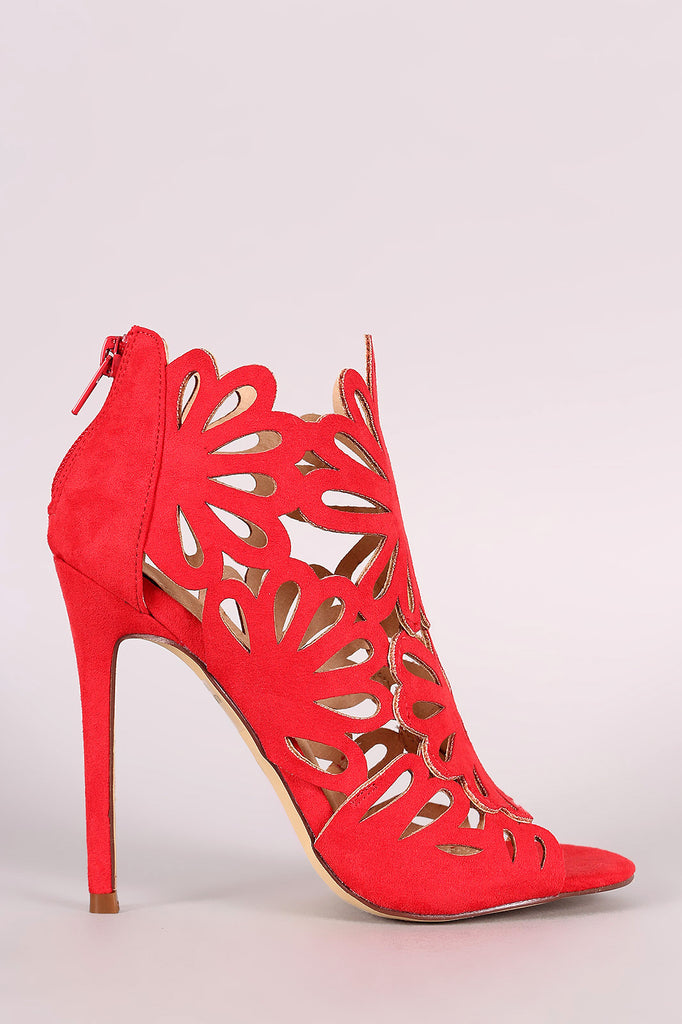 Caged Floral Lasercut Stiletto Heel