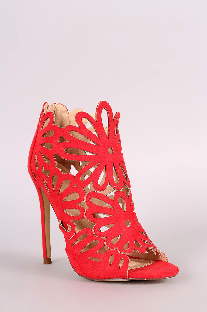 Caged Floral Lasercut Stiletto Heel