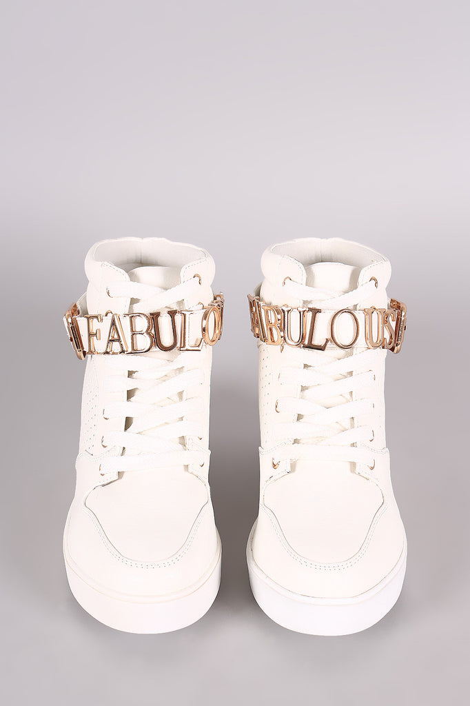 Liliana Fabulous Lace-Up High Top Wedge Sneaker