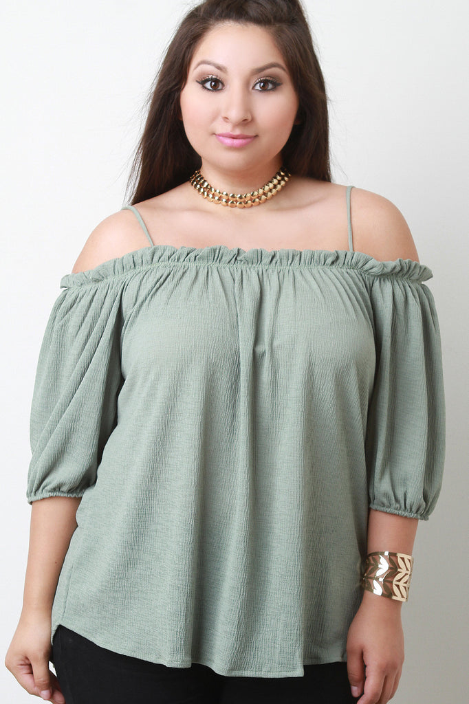 Cold Shoulder High Low Hem Top